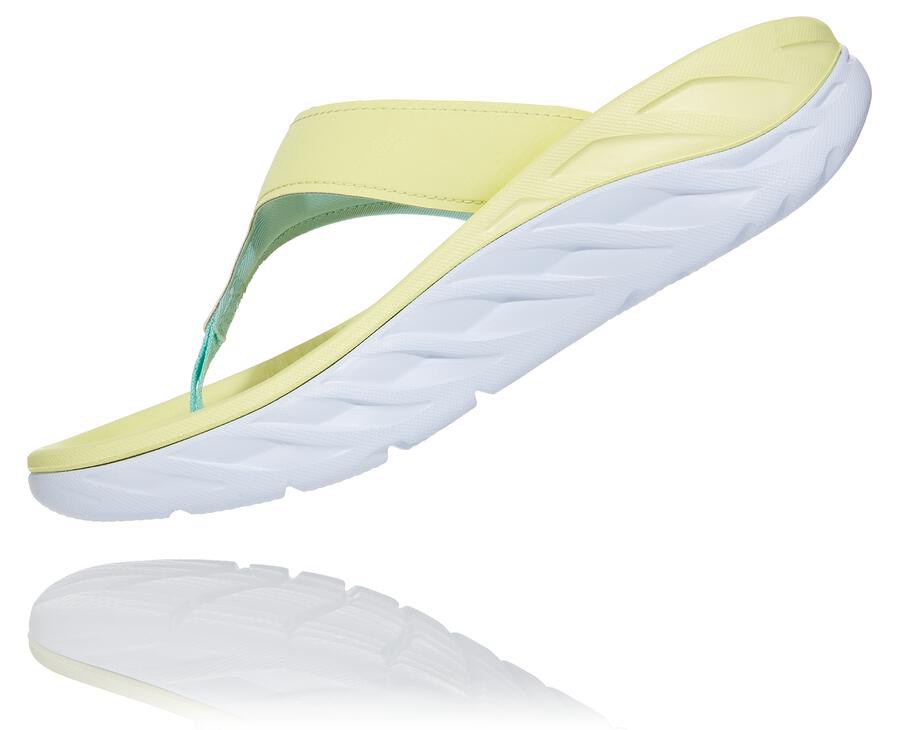 Hoka One One Sandale Damske Žlté/Biele - ORA Recovery Flip - 56027-RBHV